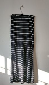 Black and white striped maxi skirt